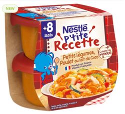 Nestle piure legume-pui-lapte de cocos, 2x200g, (8+)