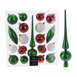 купить Новогодний декор Promstore 54210 Set decoratiuni pentru brad de Craciun, verde, alb si roșu, 19buc в Кишинёве 