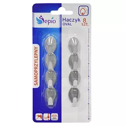 купить Вешалка для ванной Sepio 9124 Set cârlige ovale negre 8 buc в Кишинёве 