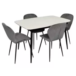 купить Комплект стол и стулья Evelin di Costacurta стол DT-532R B + 4 стула YTC-064B Blu-14 (Dark grey) в Кишинёве 