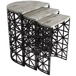 купить Журнальный столик Trendy Stil, marmura alba, masa de cuibarit (3 bucati) в Кишинёве 