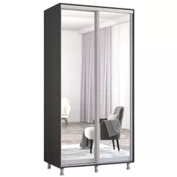 cumpără Dulap Mobildor-Lux Aron-S uși glisante din oglinzi (110x60x230H cm) Anthracite în Chișinău 