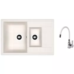 cumpără Chiuvetă bucătărie cu bateria Dr.Gans Astra 760K + SanDonna F 9995 alb în Chișinău 