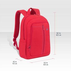 Backpack Rivacase 7560, for Laptop 15,6" & City bags, Canvas Red