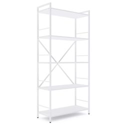 купить Офисный стеллаж Nex Home Raft metalic Loft 1700x800x350mm, 5 polite PAL, White/White snow в Кишинёве 