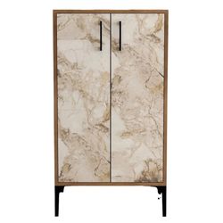 cumpără Raft pentru încălțăminte Trendy Prag, Nuc, Marmura Alba 60x111x35cm în Chișinău 