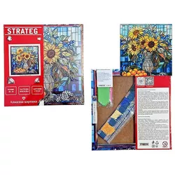 купить Картина по номерам Strateg 57348 Mozaic cu diamante 30x30cm Soare intr-o vaza в Кишинёве 
