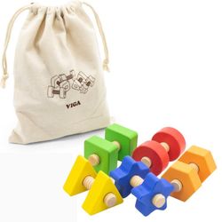 купить Головоломка Viga 44694 Set de construcție din lemn Șuruburi și piulițe, 40 piese в Кишинёве 