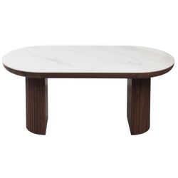 купить Стол Deco Botas 2000x900x760 White sintered stone + Wooden Leg в Кишинёве 