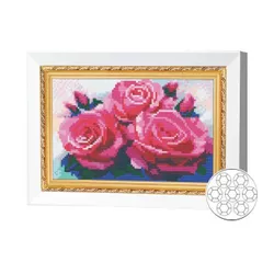 купить Картина по номерам Art Gallery JS20196 Mozaic cu diamante 20x30cm Trandafiri roz в Кишинёве 