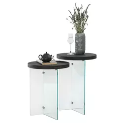 cumpără Măsuţă cafea Trendy Serenity 2, Antracit, Transparent, set în Chișinău 
