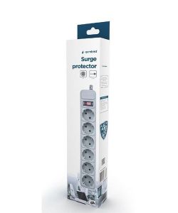Surge  Protector Gembird SPG6-B-6C, 6 Sockets, 1.8m, up to 250V AC, 16 A, safety class IP20, Grey