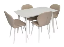 купить Комплект стол и стулья Evelin di Costacurta стол COOPER White + 4 стула YTC-064Wh Bjor-N24 Light beige в Кишинёве 