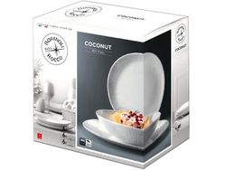 Набор тарелок Bormioli Coconut 18ед, стеклокерамика