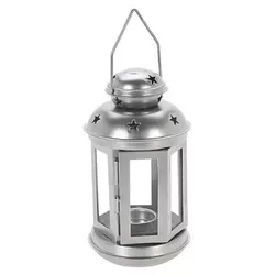 купить Свеча H&S 52529 Sfesnic metalic Felinar hexagonal 20x11сm, argintiu в Кишинёве 