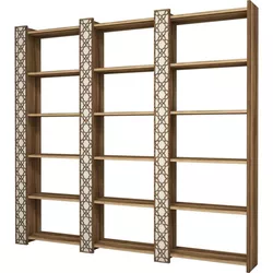 cumpără Raft de birou Trendy Orasul 3, Nuc, Smantana 184x170x24cm, raft de carti în Chișinău 