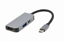Docking Station Gembird A-CM-COMBO3-02, USB 3.1, HDMI, PD 87W, Metal housing