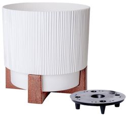 cumpără Ghiveci pentru flori Aleana 128025 Oslo cu insetie si suport d24 cm, white în Chișinău 