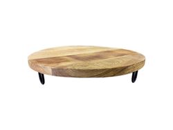 Tava de servire mango D39X6cm, picioruse metalice
