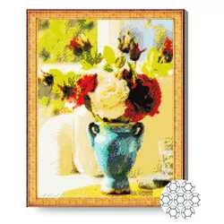 cumpără Tablou pe numere Art Gallery GA70567 Mozaic cu diamante 40x50cm Buchet aprins în Chișinău 