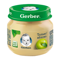 Пюре Gerber яблочное, с 4 месяцев, 80г