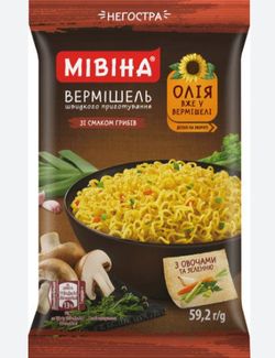Вермишель Мивина со вкусом грибов, 59,2г