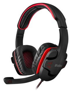Gaming Headset SVEN AP-G855MV, 40mm drivers, 20-20000Hz, 32 Ohm, 105dB, 261g., 3.5mm, Black/Red