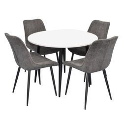 cumpără Set masă și scaune Evelin di Costacurta стол DT-402-3B + 4 стула YTC-055B Dark grey în Chișinău 