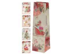 Punga cadou pentru sticla "Christmas Motive" 35X10X10cm