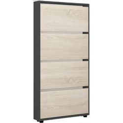 купить Полка для обуви Mobildor-Lux Leo Slim 90x16x164H cm Anthracite/Sonoma в Кишинёве 