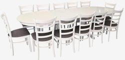 купить Комплект стол и стулья Evelin di Costacurta стол HV-33V White + 12 стульев Coco White/NV-10WP Grey в Кишинёве 
