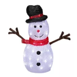 cumpără Figurină cu lumină Promstore 12822 Figurina luminoasa Om de zăpada, 40LED, 30x18x40cm, timer, 3xAA în Chișinău 