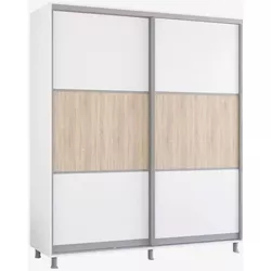 cumpără Dulap Mobildor-Lux Aron cu uși glisante orizontal (220x60x210H cm) Alb Brilliant în Chișinău 