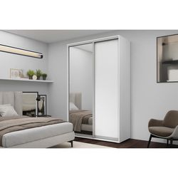 купить Шкаф Nex Home Dulap cu uși glisante, 180x60x220cm, 1xOglinda + 1xPAL, Alb в Кишинёве 