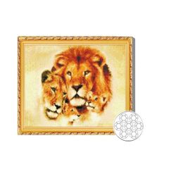 купить Картина по номерам Art Gallery GB79840 Mozaic cu diamante 30x40cm Familie de lei в Кишинёве 