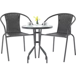 cumpără Mobilier pentru grădină Chomik Комплект садовой мебели Bistro серый-стол/NEO5252/+2 стула /NEO6983/ Серый în Chișinău 