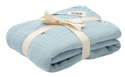 купить Аксессуар для пеленания BIBS 9401231 Paturica de muselina Swaddle Baby Blue, 120x120cm в Кишинёве 