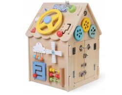 купить Развивающая доска Baby Mix 59136 Домик Montessori дерево в Кишинёве 