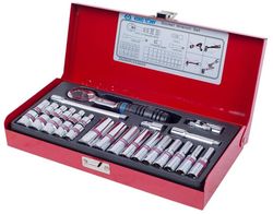 cumpără Set de unelte de mână King Tony 2526SR набор 1/4" торцевых головок дюймовые 6 гран.и принадлежностей, 26 пр. în Chișinău 