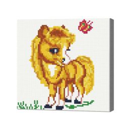 Очаровательная лошадка, 20x20 см, алмазная мозаика