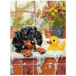 купить Картина по номерам Ideyka (KHO6811) Bathing with a duck, 30х40 в Кишинёве 