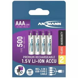 cumpără Acumulator Ansmann 1311-0028 Li-Ion AAA 500 (400 mAh) 4p. blister în Chișinău 