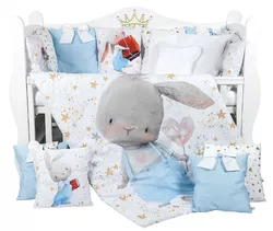 купить Детское постельное белье PernaMea Set lenjerie 8 piese Premium Iepuras albastru (PM.105896/8) в Кишинёве 