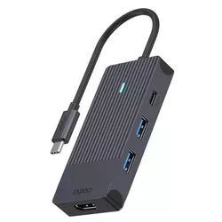 cumpără Adaptor de rețea USB Rapoo 217688 UCM-2001 USB-C Adapter 4-in-1 în Chișinău 