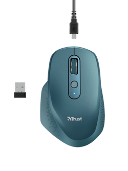 Wireless Mouse Trust Ozaa Rechargeable, Blue