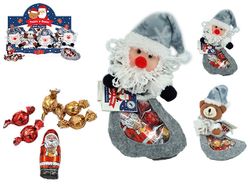 Bomboane de ciocolata 70gr in jucarie moale "Teddy, Santa"