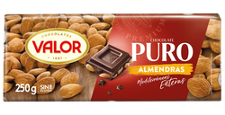 Шоколад Valor темный с миндалем 250г