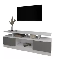 cumpără Comodă TV Smartex (16523) Т9 160cm TV Alb+Grafit în Chișinău 