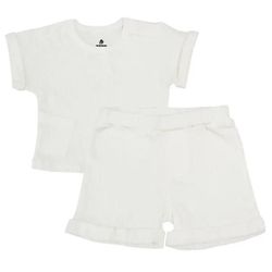 купить Детская одежда Minikin 25062074 Naturelle Комплект Футболка И Шорты Р-Р74, Молочный, Унисекс в Кишинёве 