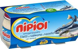 Пюре NIPIOL Лосось, Хек, Овощи (6 месяцев) 160г (2х80г)